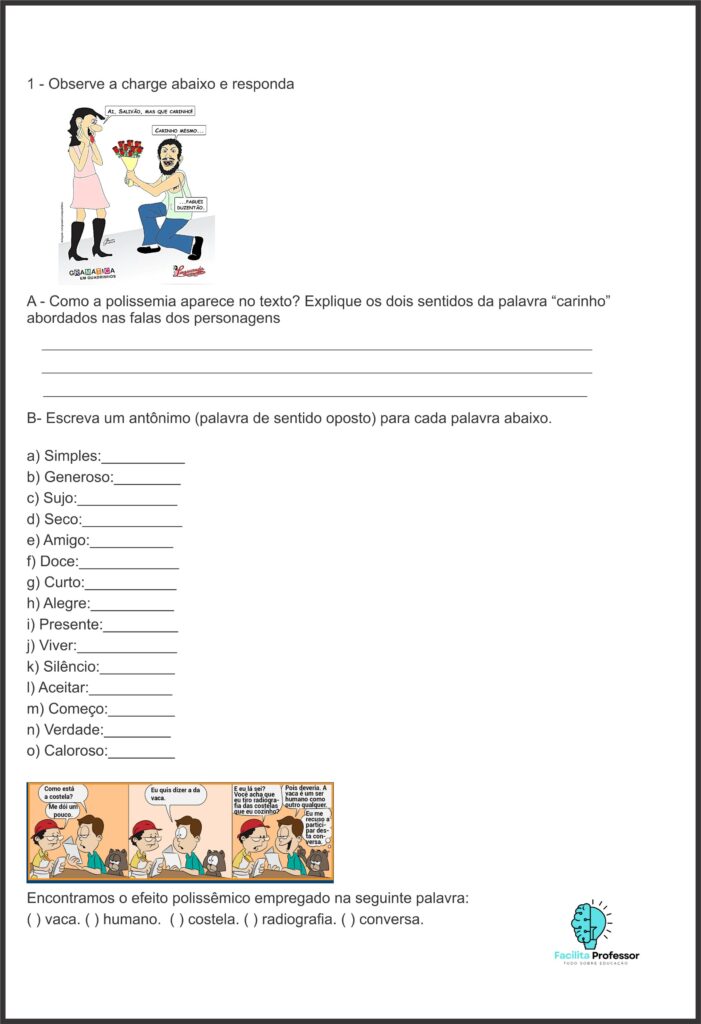 Atividades de Polissemia salivao