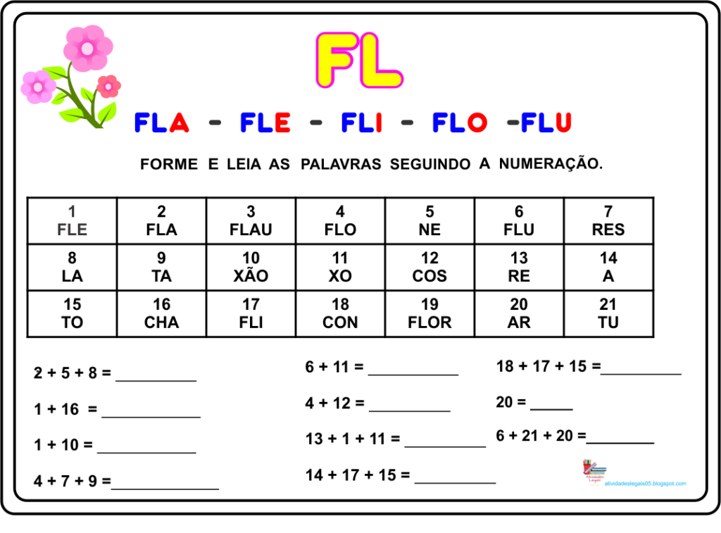 Atividade das silabas complexas 2º ano fl