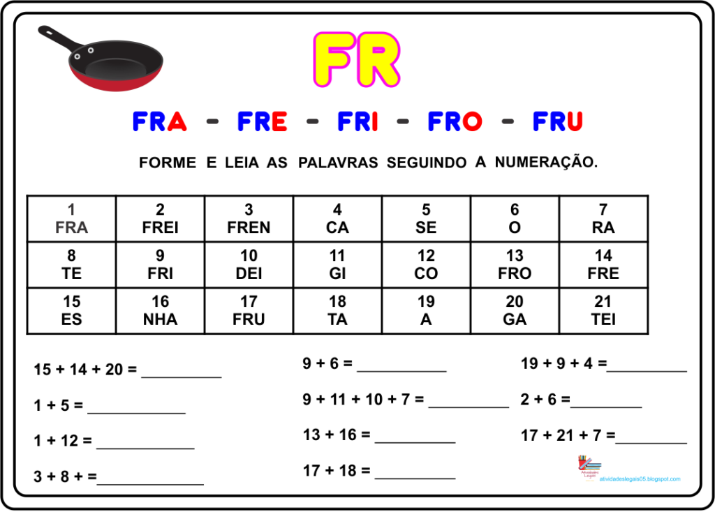 Atividade das silabas complexas 2º ano fr