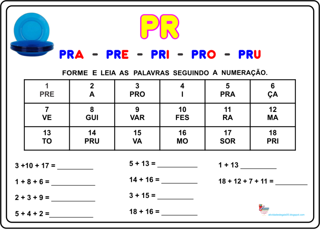 Atividade das silabas complexas 2º ano pr